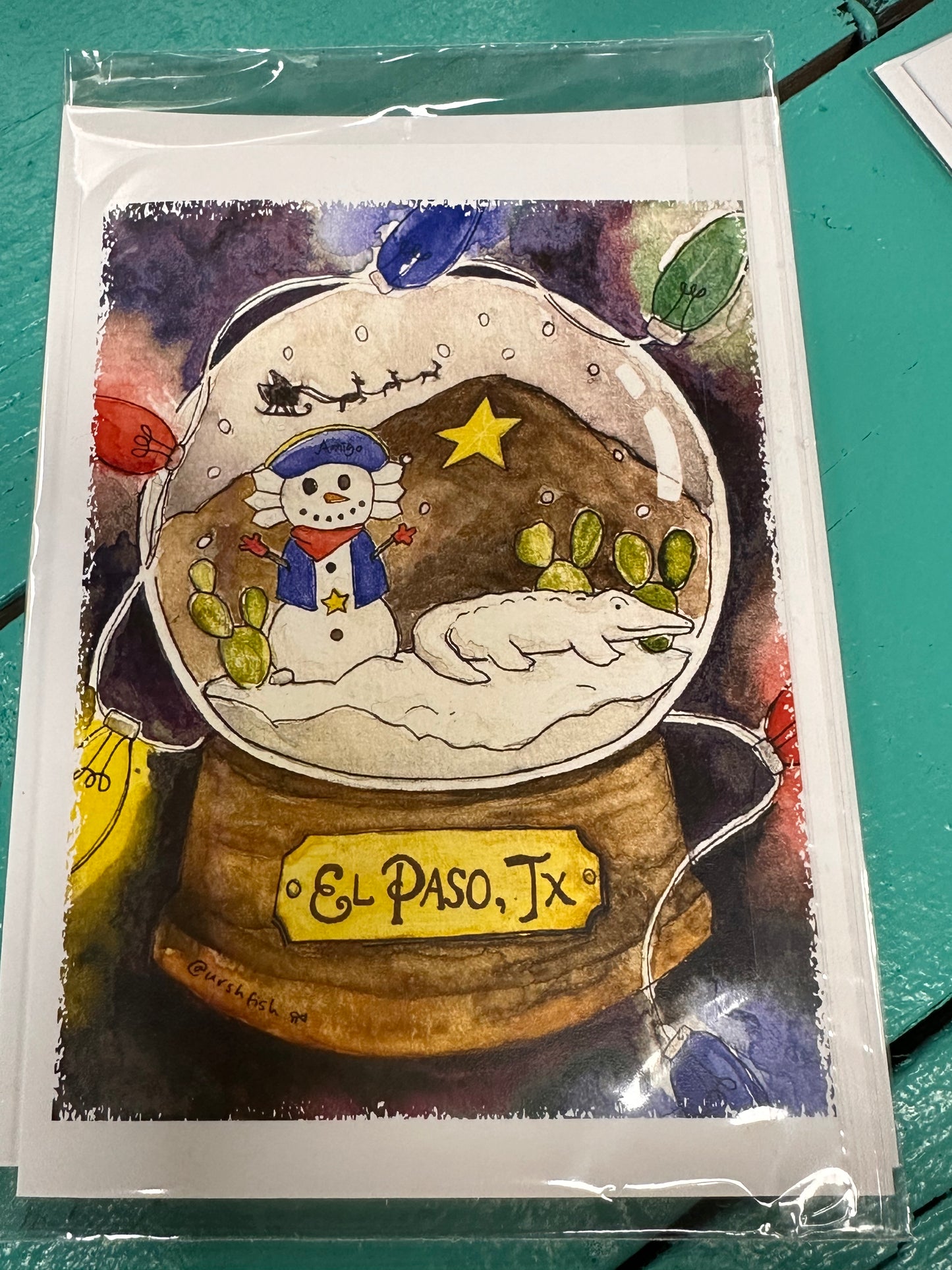 Tarjeta de Navidad - Globo de nieve