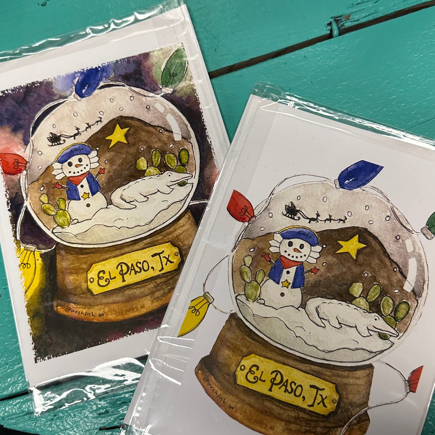 Tarjeta de Navidad - Globo de nieve