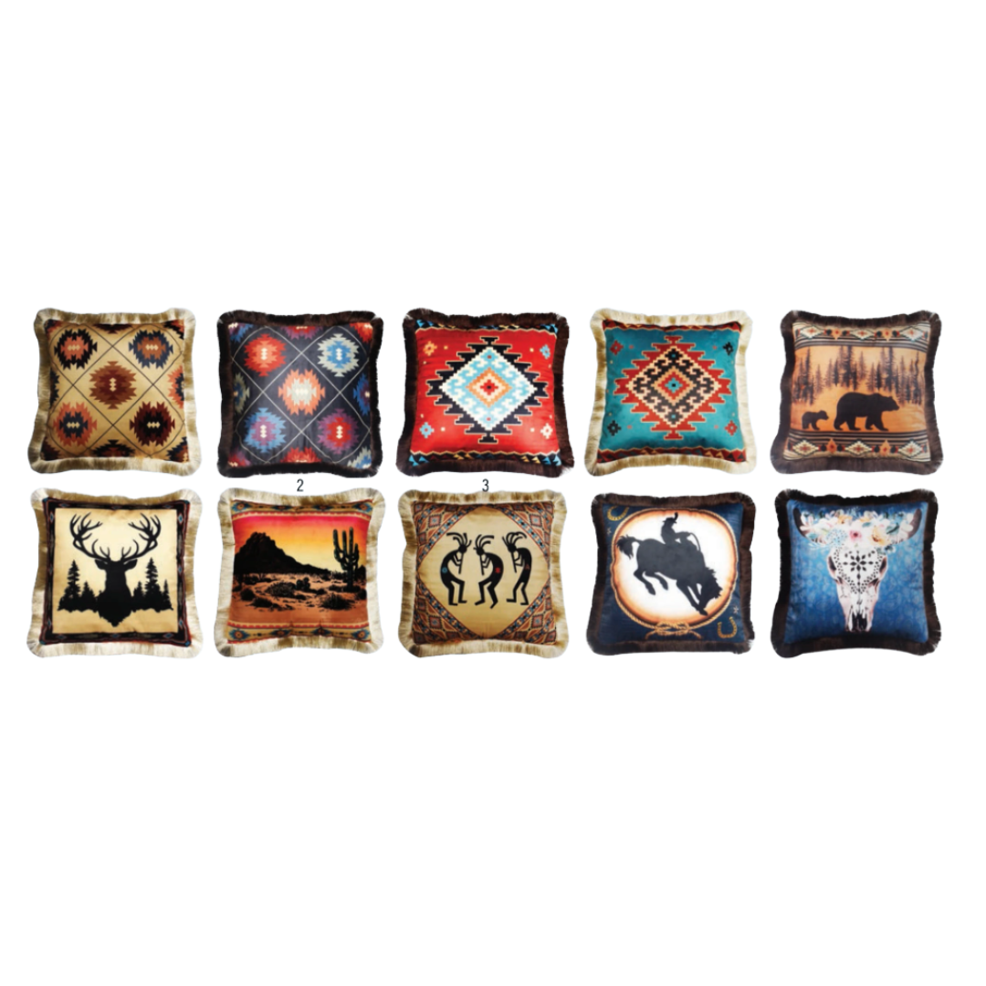 Velveteen Fringed Pillow Covers